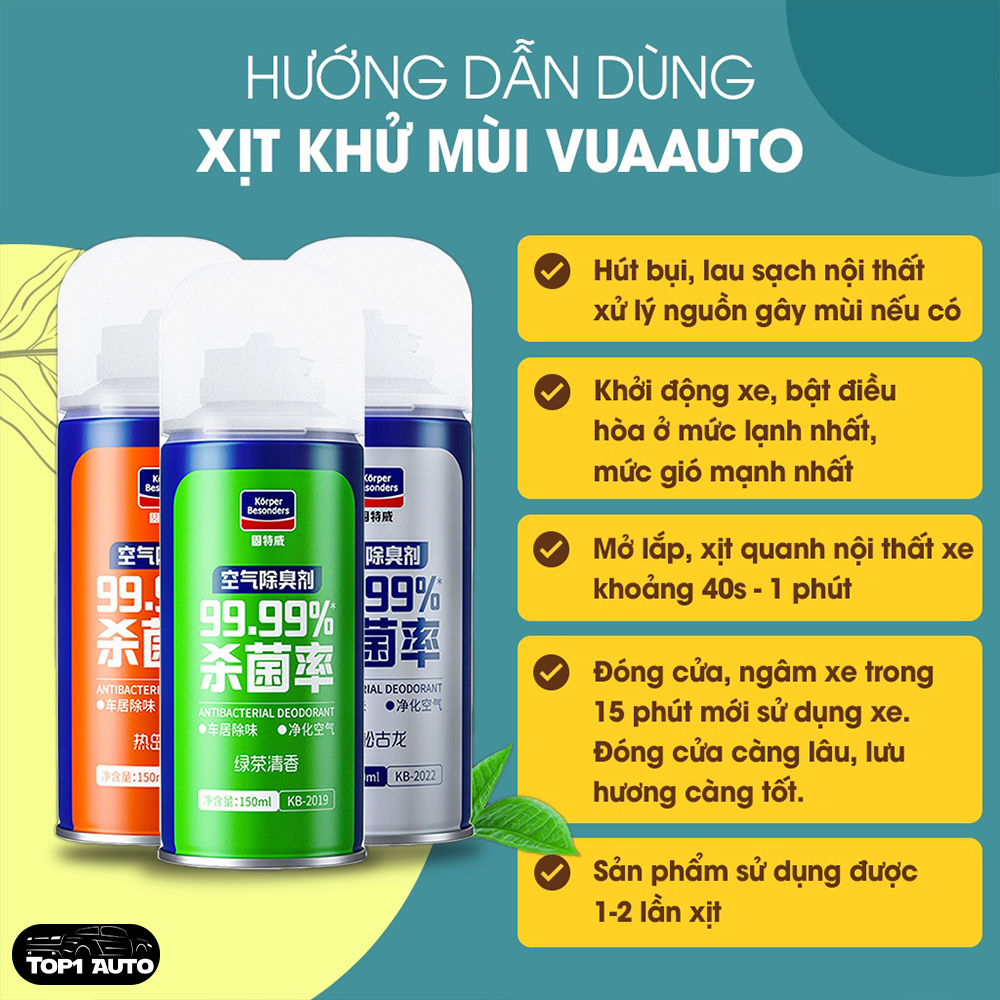 Chai xịt khử mùi diệt khuẩn ô tô Korper Besonders chính hãng hương thơm nước hoa cao cấp loại bỏ mùi nội thất xe hơi