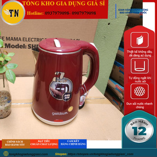 Ấm siêu tốc 2 lớp goldsun gkt2612 2,2l, hàng chính hãng, bảo hành 12 tháng