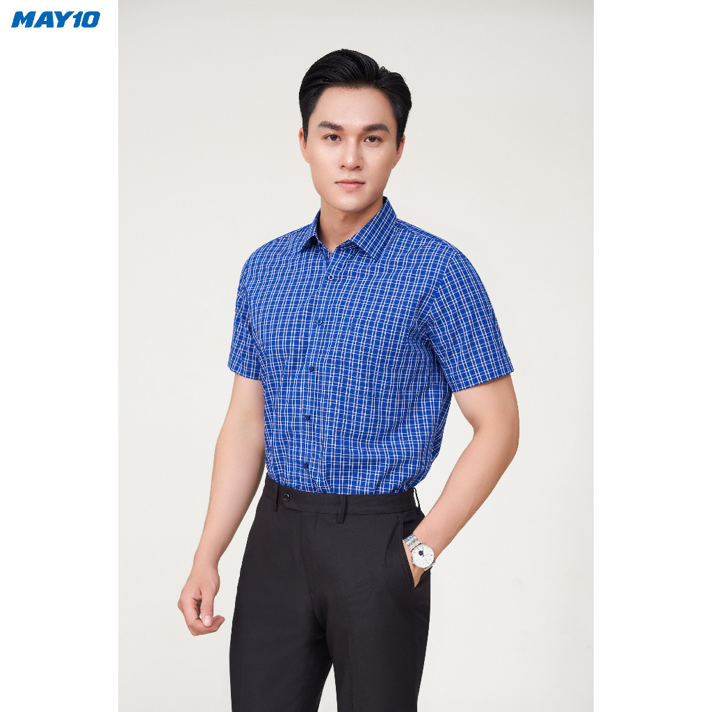 Sơ mi nam cộc tay May 10 form RegularFit mã 010123178 AK380