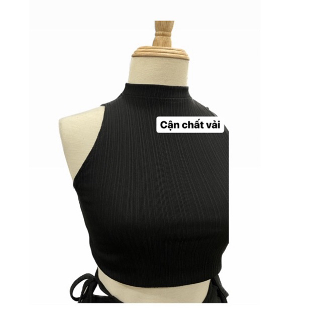 SET ÁO CROPTOP VÀ CHÂN VÁY CỘT EO HAI BÊN