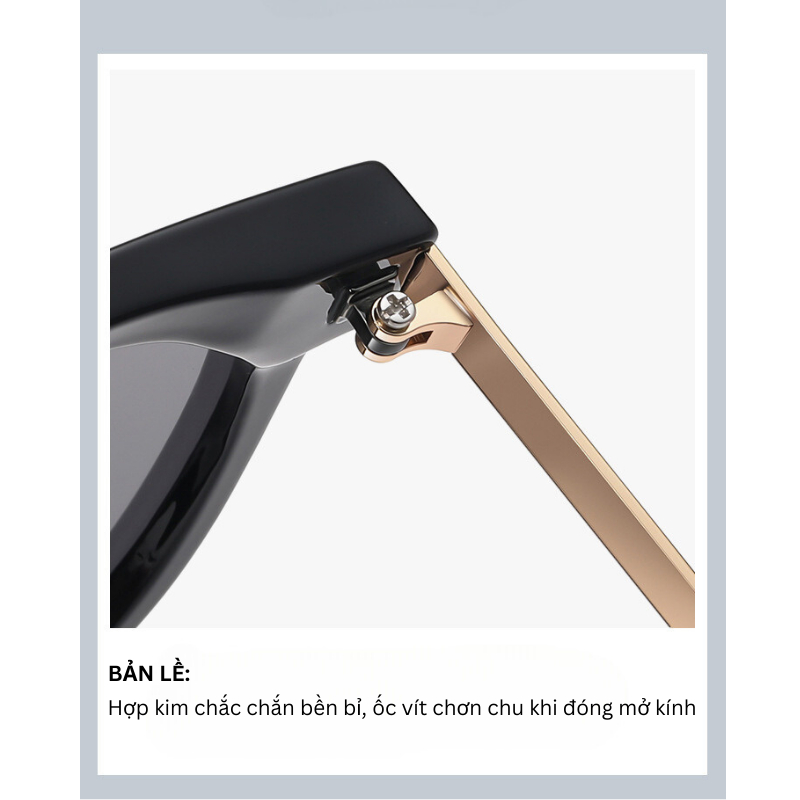 Kính râm đen nam nữ cao cấp SANTONY kính mắt mèo thời trang chống tia uv