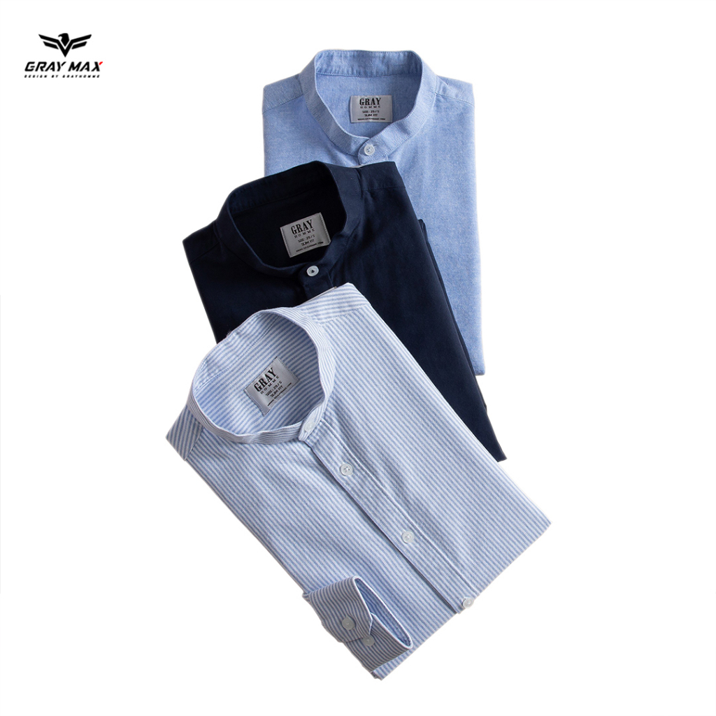 Áo sơ mi nam dài tay cổ tàu, chất đũi dày dặn đứng phom,mịn mát thấm hút mồ hôi tốt, phong cách trẻ trung năng động