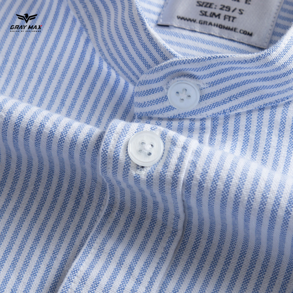 Áo sơ mi nam dài tay cổ tàu, chất đũi dày dặn đứng phom,mịn mát thấm hút mồ hôi tốt, phong cách trẻ trung năng động