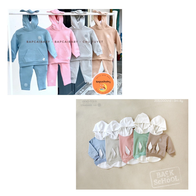 Hrnee Áo Hoodie tổ ong, quần nỉ tổ ong siêu chất cho bé trai bé gái