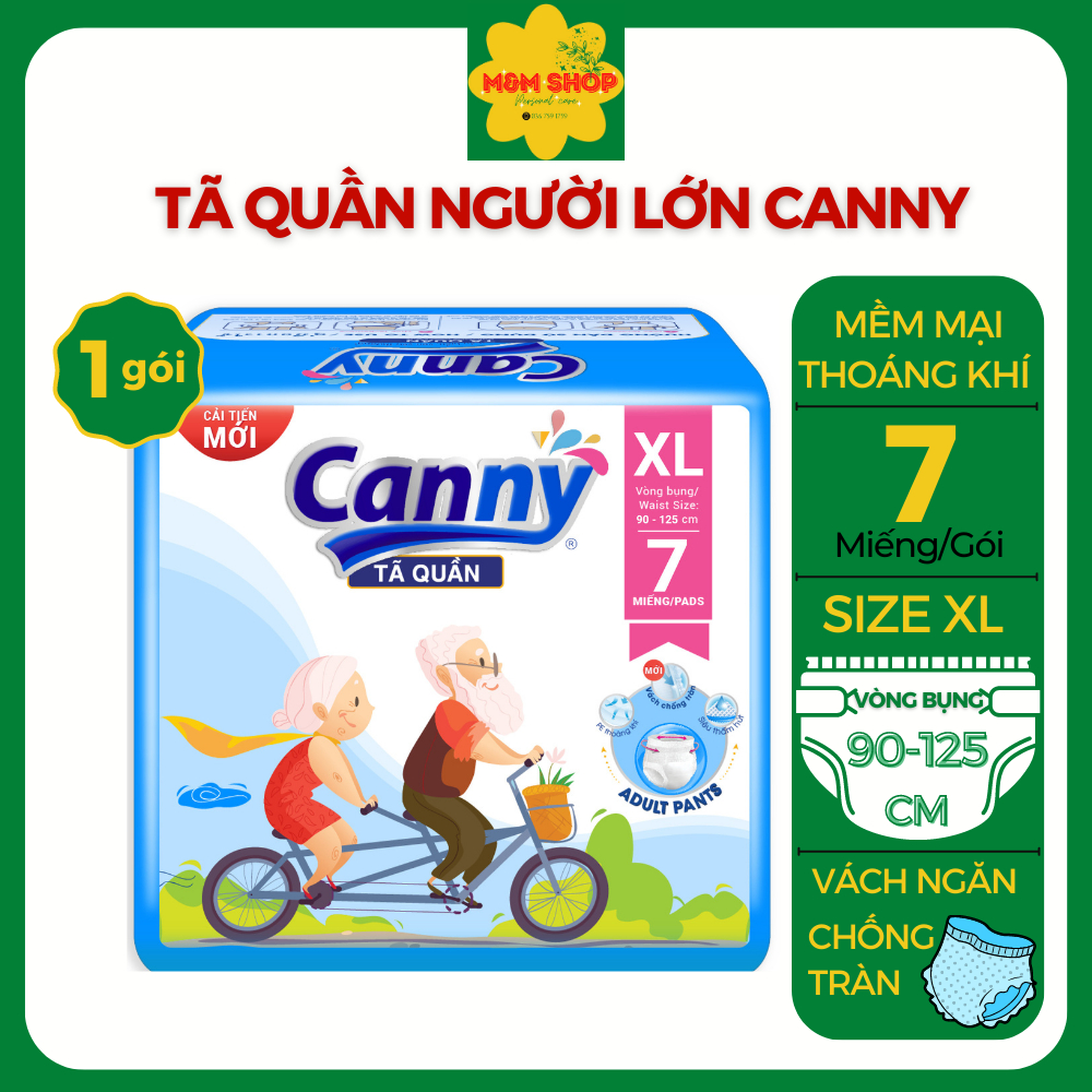 [Quà tặng] Tã quần người lớn Canny size M8, L7, XL7 miếng siêu mềm, siêu thấm hút