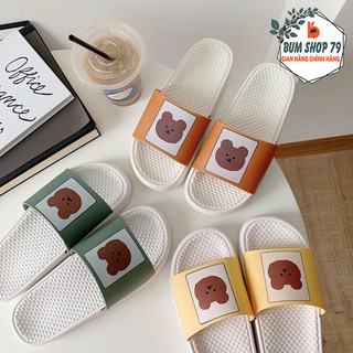 Dép Lê Nữ Quai Ngang In Hình Mặt Gấu Cute Xinh Xắn, Dép Hình Thú Ngộ Nghĩnh Đế Bằng Mềm Đi Cực Êm Chân Siêu Gọn Nhẹ.