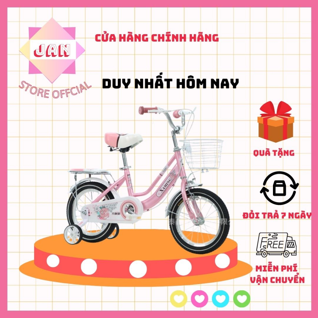 Xe đạp trẻ em Xaming Nữ mẫu mới đủ size 12-14-16-18inc