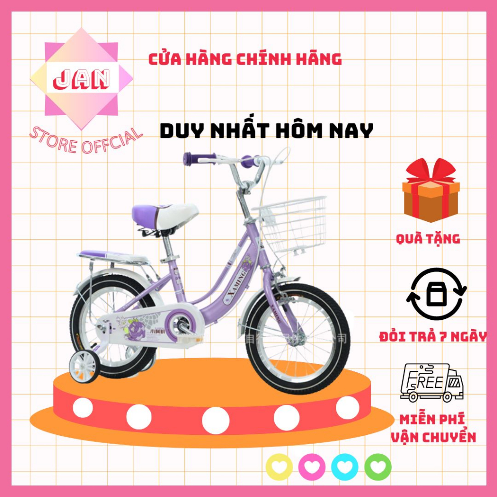 Xe đạp trẻ em Xaming Nữ mẫu mới đủ size 12-14-16-18inc