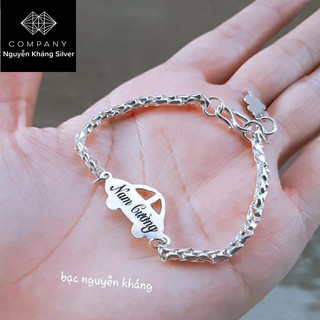 Lắc bạc ta cho bé, hình ô tô, khắc tên theo yêu cầu