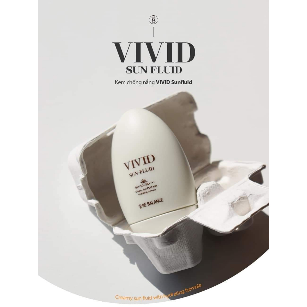 Kem chống nắng xịn xò Vivid Sun Fluid Be'Balance mẫu mới 2023