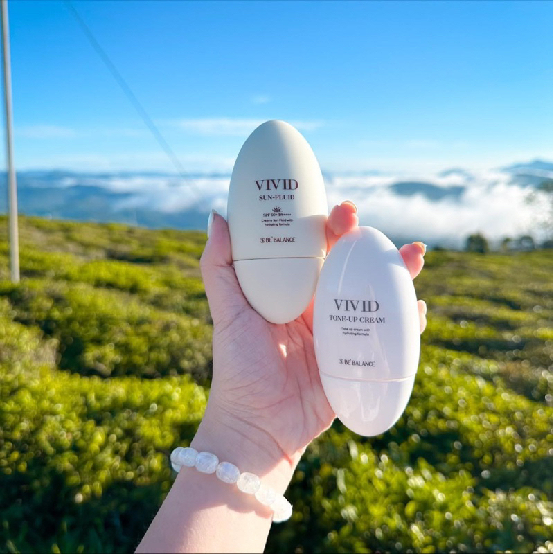 Kem chống nắng xịn xò Vivid Sun Fluid Be'Balance mẫu mới 2023