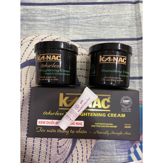 Kem duỗi Kanac màu đen chữ vàng 600ml duỗi tóc thẳng ,cho salon