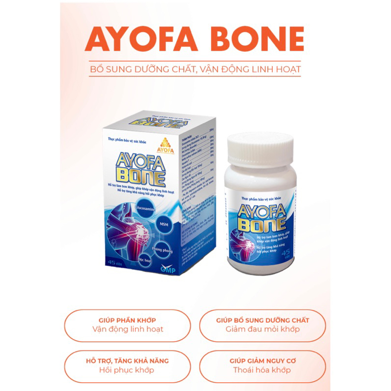 Hỗ trợ điều trị xương khớp Ayofa Bone 45viên/1hộp