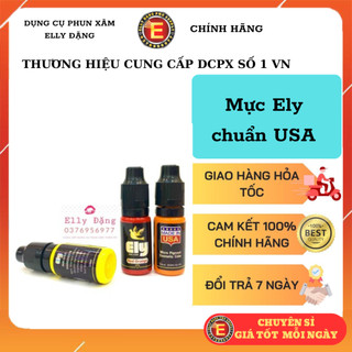 Mực phun xăm Ely của Mỹ, mực phun xăm hữu cơ Ely 10ML tông màu phun xăm môi chính hãng