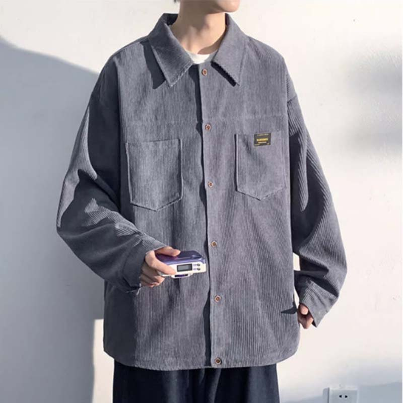 Áo Sơ Mi Nhung Tăm Dài Tay Nam Nữ Kiểu Dáng Màu Trơn Basic Phong Cách Ulzzang Thời Trang Zenkonu SO MI NAM 040