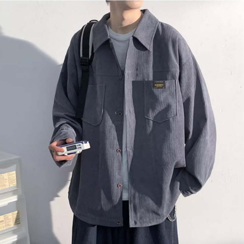 Áo Sơ Mi Nhung Tăm Dài Tay Nam Nữ Kiểu Dáng Màu Trơn Basic Phong Cách Ulzzang Thời Trang Zenkonu SO MI NAM 040