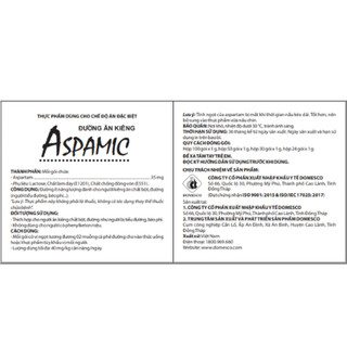 Đường ăn kiêng Aspamic Domesco