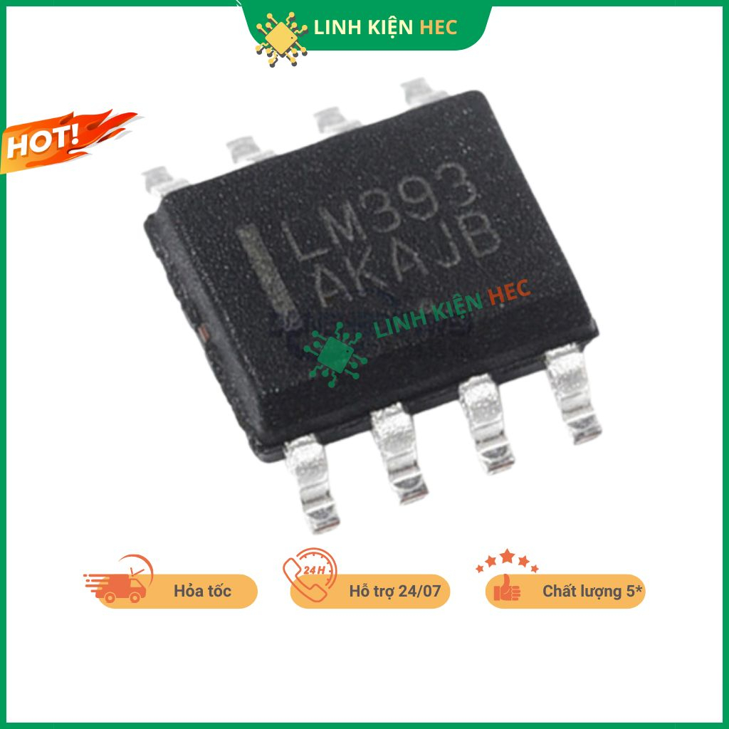LM393 LM393DR LM393P Ic khuyếch đại thuật toán  linh kiện hec
