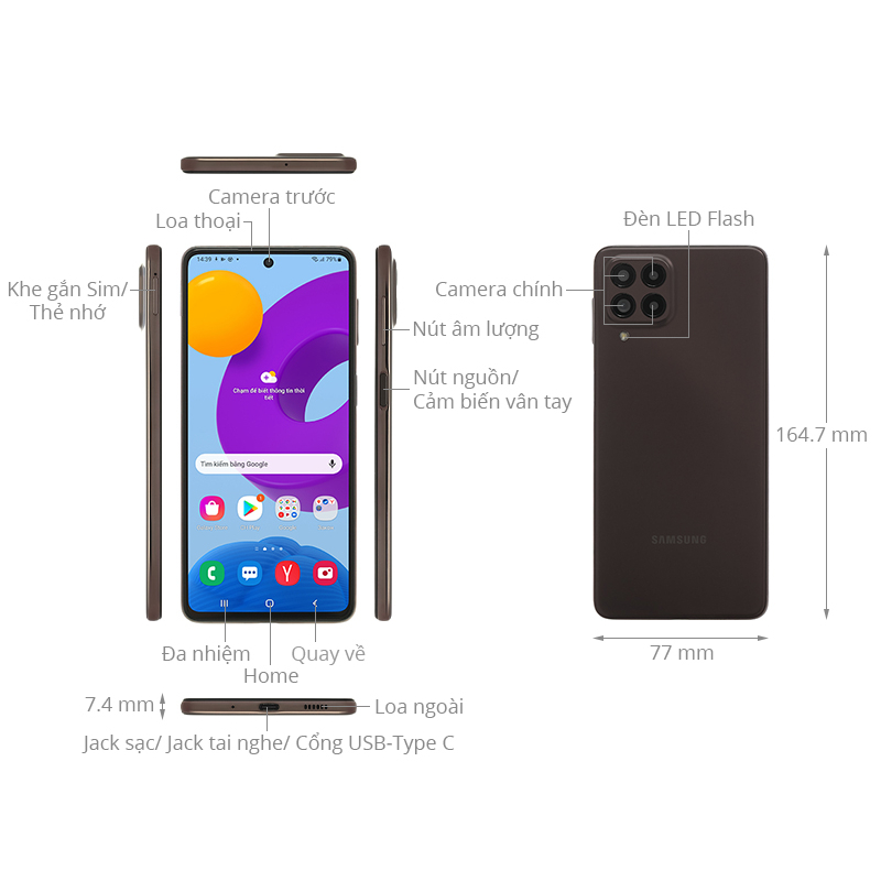 Điện thoại Samsung Galaxy M53 5G  Chính Hãng Mới 100% Nguyên Seal