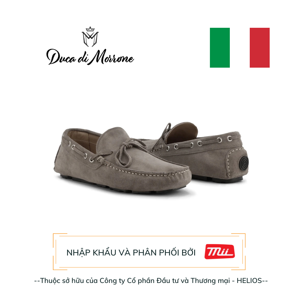 Giày Tây Lười Moccasins Nam Duca Di Morrone Da Lộn Cao Cấp Họa Tiết Dây Buộc - SẢN XUẤT TẠI ITALY_EDOARDO-CAM