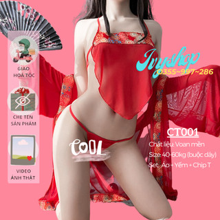 Bộ Đồ Ngủ Cosplay Cổ Trang Áo Choàng Kèm Áo Yếm Ngủ Nữ Xuyên Thấu - ACTH1300 + Y400 - Ivyshop