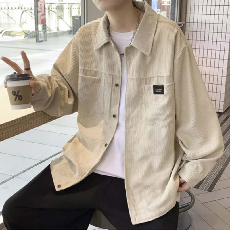 Áo Sơ Mi Nhung Tăm Dài Tay Nam Nữ Kiểu Dáng Màu Trơn Basic Phong Cách Ulzzang Thời Trang Zenkonu SO MI NAM 040V3