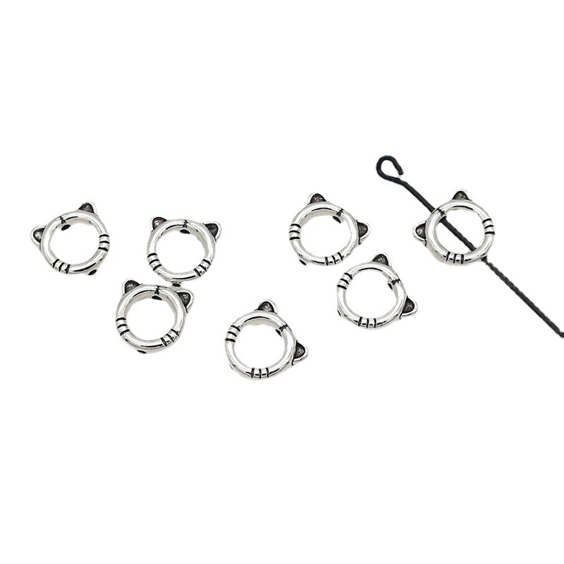 Charm khung đá bọc hạt hình mèo con - KL230