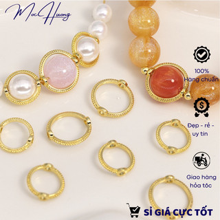 Charm khung đá bọc hạt hình tròn - KL231
