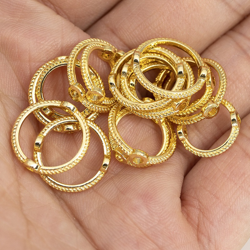 Charm khung đá bọc hạt hình tròn - KL231