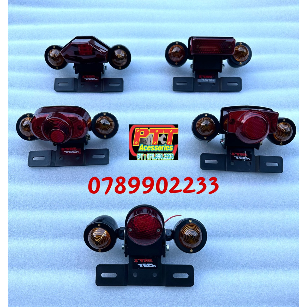 ĐÈN HẬU CHẾ CÓ XI NHAN DÀNH CHO XE CHALY - 67 - CUB - CAFE RACER