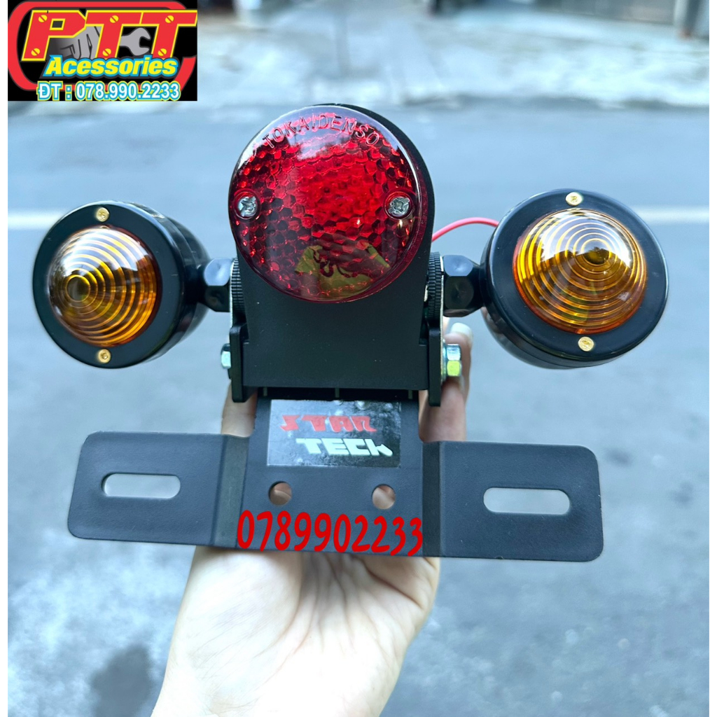 ĐÈN HẬU CHẾ CÓ XI NHAN DÀNH CHO XE CHALY - 67 - CUB - CAFE RACER