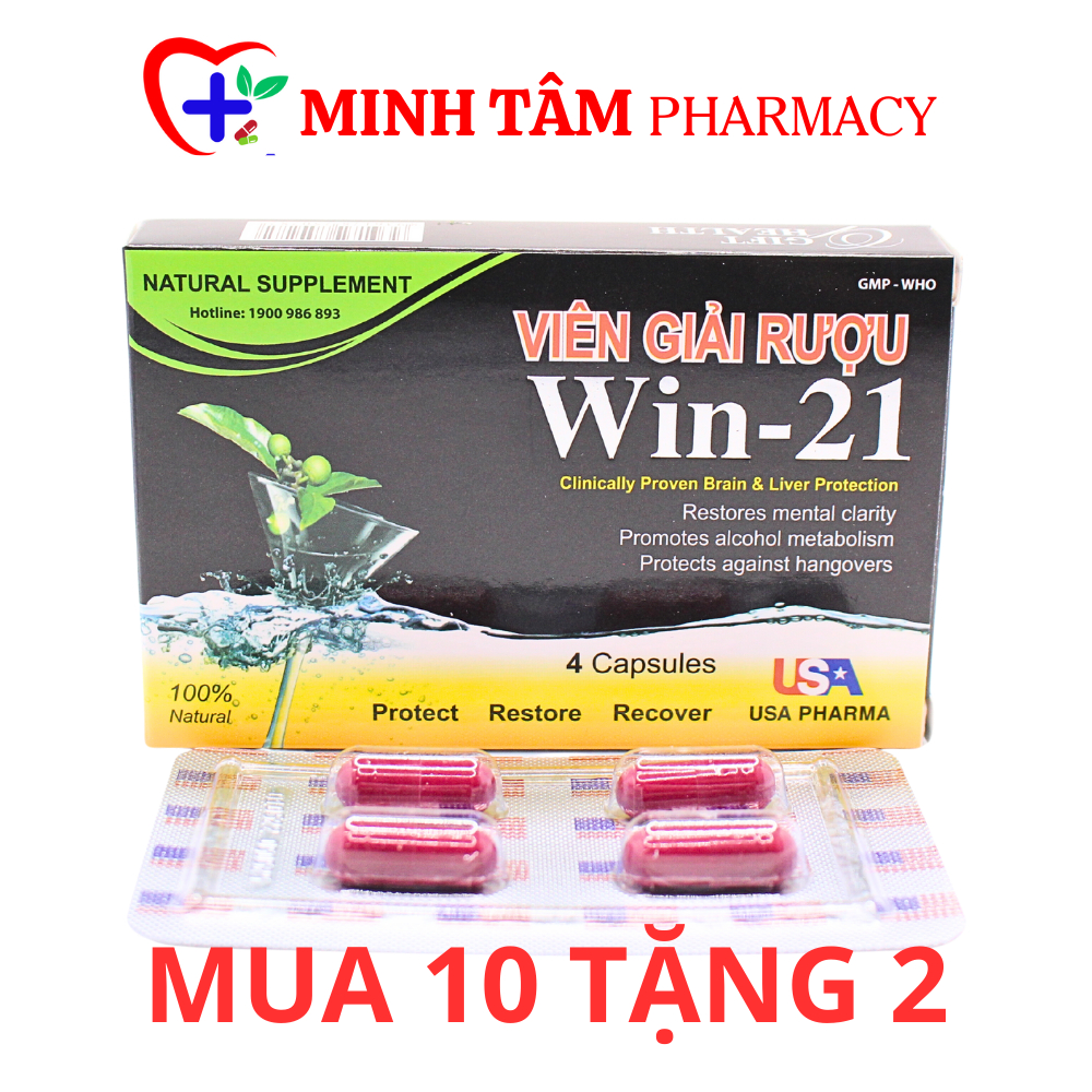 Viên Giải Rượu Win 21 Mua 10 TẶNG 2 Giải rượu bia, giảm triệu chứng say