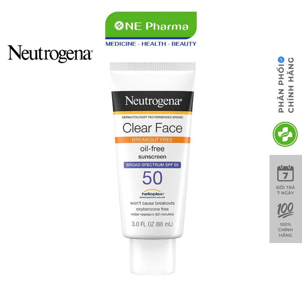 Kem Chống Nắng Neutrogena Clear Face Break-Out Free Liquid Lotion SPF 50 88ml