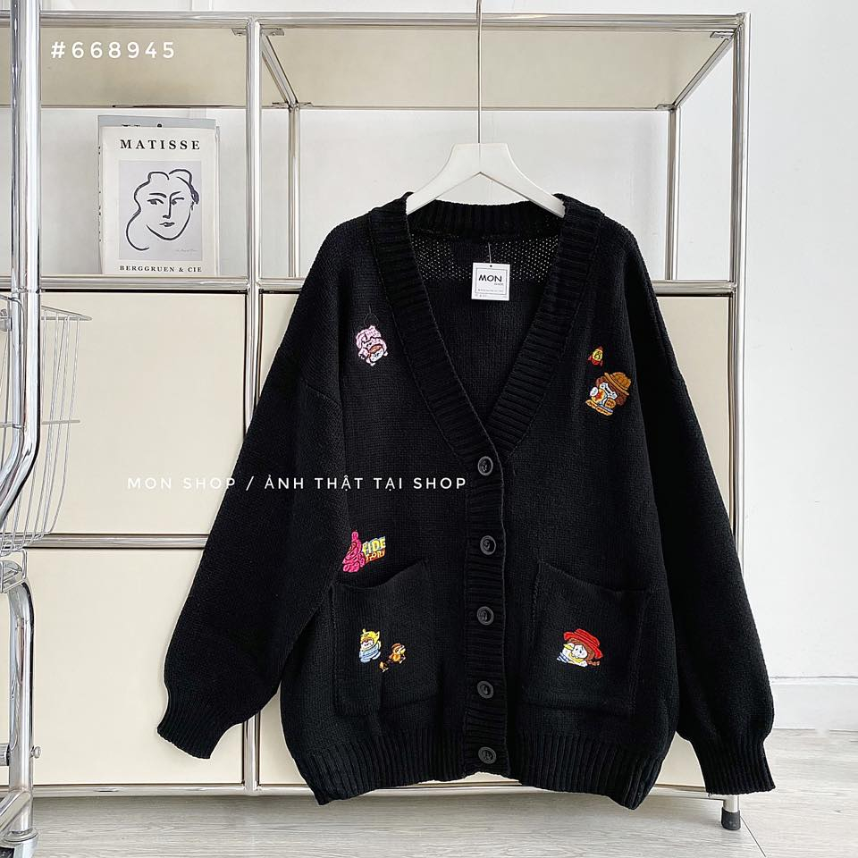 Cardigan len thêu gấu, thêu chữ 668945, 668946, 559257, 669258