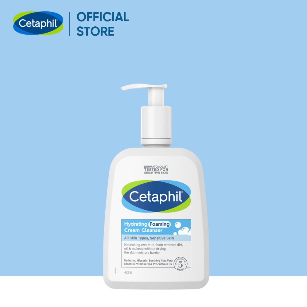 Sữa Rửa Mặt Tạo Bọt Dịu Lành Cho Da Nhạy Cảm Cetaphil Hydrating Foaming Cream Cleanser 473ml