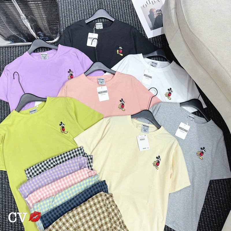 Bộ Cotton Quần Kẻ Đũi Hoạ Tiết Thêu Siêu Xinh