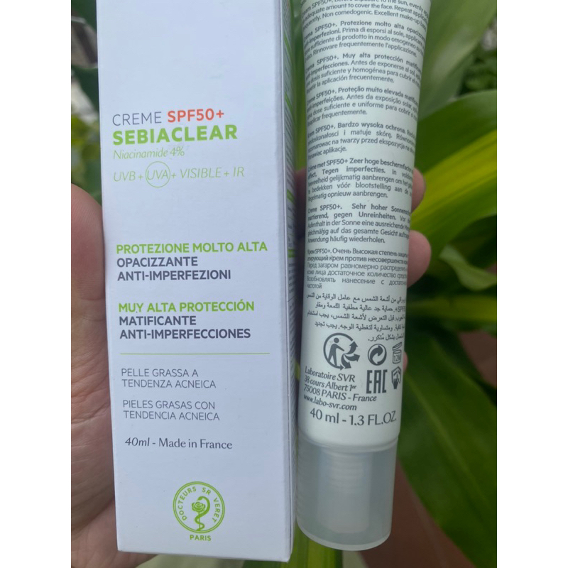 Kem chống nắng cho da dầu mụn S V  R Bill Pháp