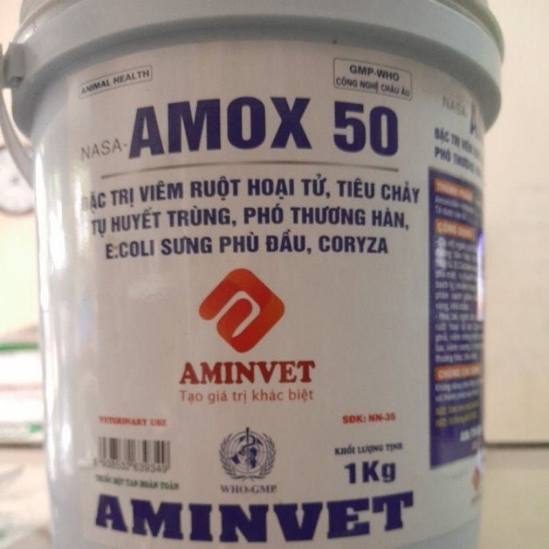 AMOX 50% 100g Aminvet phân xanh, phân trắng; bại huyết vịt, ngan...