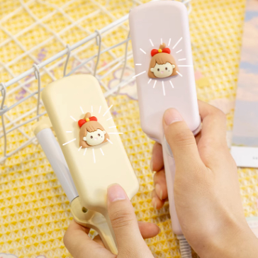 Máy làm tóc uốn xoăn tạo kiểu tóc, máy dập sóng tạo kiểu Hàn quốc, máy làm xoăn tóc dễ thương hình cô gái