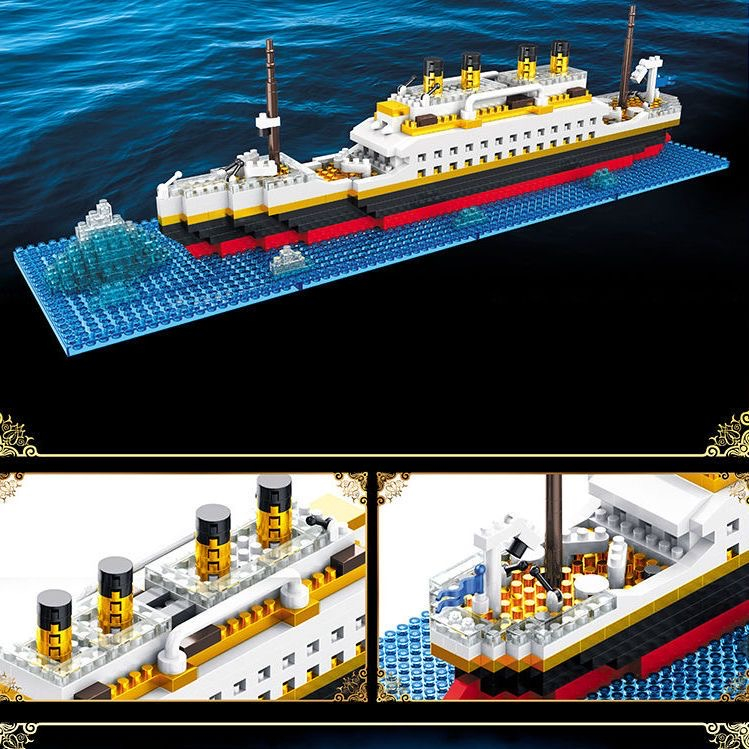 Đồ chơi xếp hình lắp ráp mô hình,Tàu Titanic,Mô hình lắp ghép 3D Công trình kiến trúc,Thuyền đồ chơi