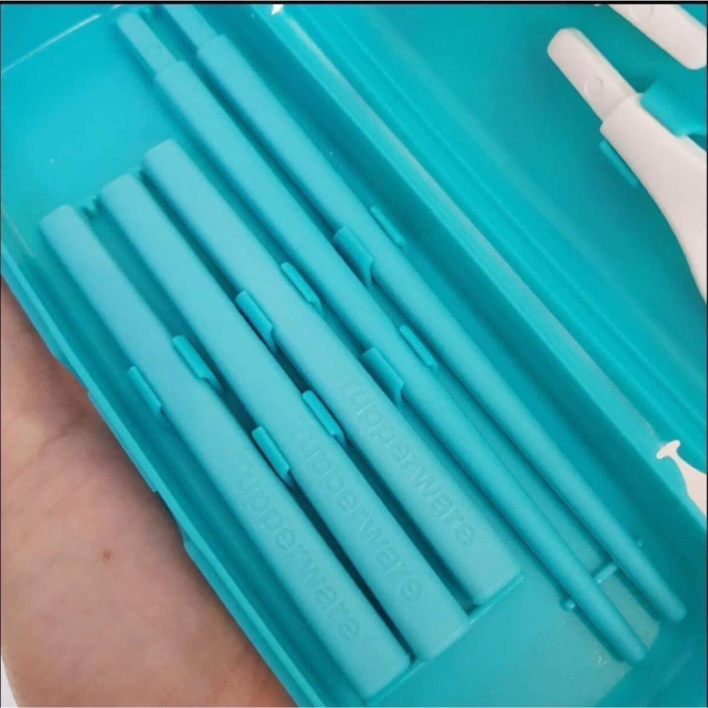 Bộ muỗng  đũa dĩa Portable Chopstick Tropical - Tupperware có  hộp đựng nhựa nguyên sinh an toàn bảo hành trọn đời
