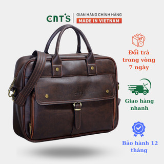 Cặp xách da công sở cnt hq11 đẳng cấp nâu