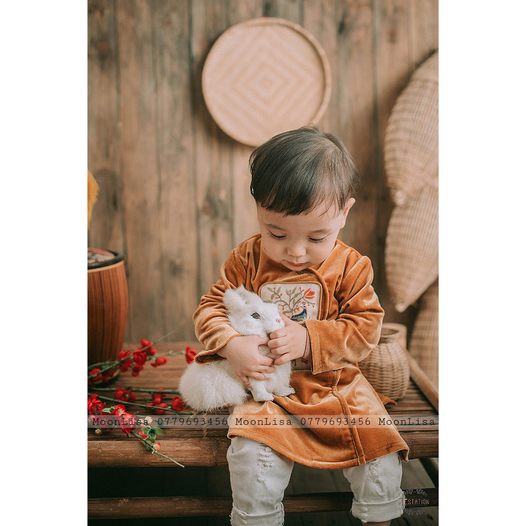 Áo dài thêu công cho bé trai Sản Xuất Trực Tiếp MOONLISA