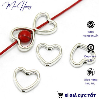 Charm khung đá bọc hạt hình trái tim - KL269