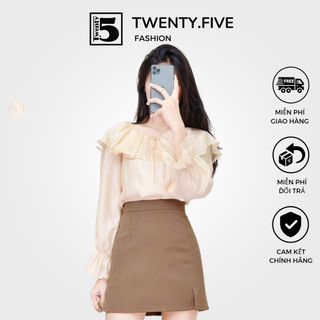 Áo dài tay, bo chun, bèo nhún cổ Twenty.Five SA101