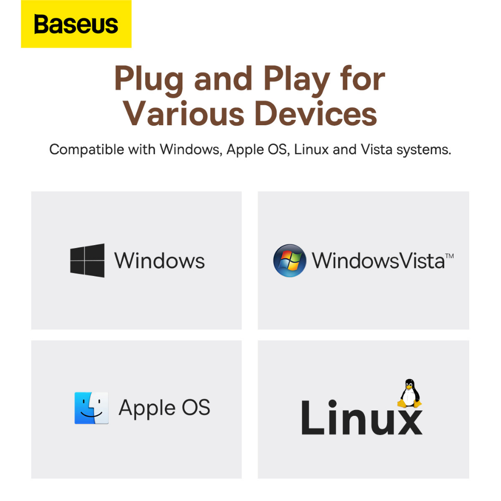 Hub Mở Rộng Kết Nối Đa Năng Baseus PioneerJoy Series Multifunctional cho smartphone/ Tablet /Macbook/ Laptop (4/ 5/ 6/ 8