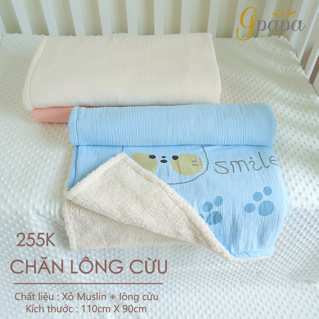 Chăn Lông Cừu kích thước 110*90cm cực mềm mại, ấp áp