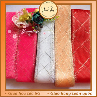 Ruy Băng Lưới 7cm Dùng Làm Nơ Gói Quà Trang Trí Hộp Quà Cây Thông Noel RB03