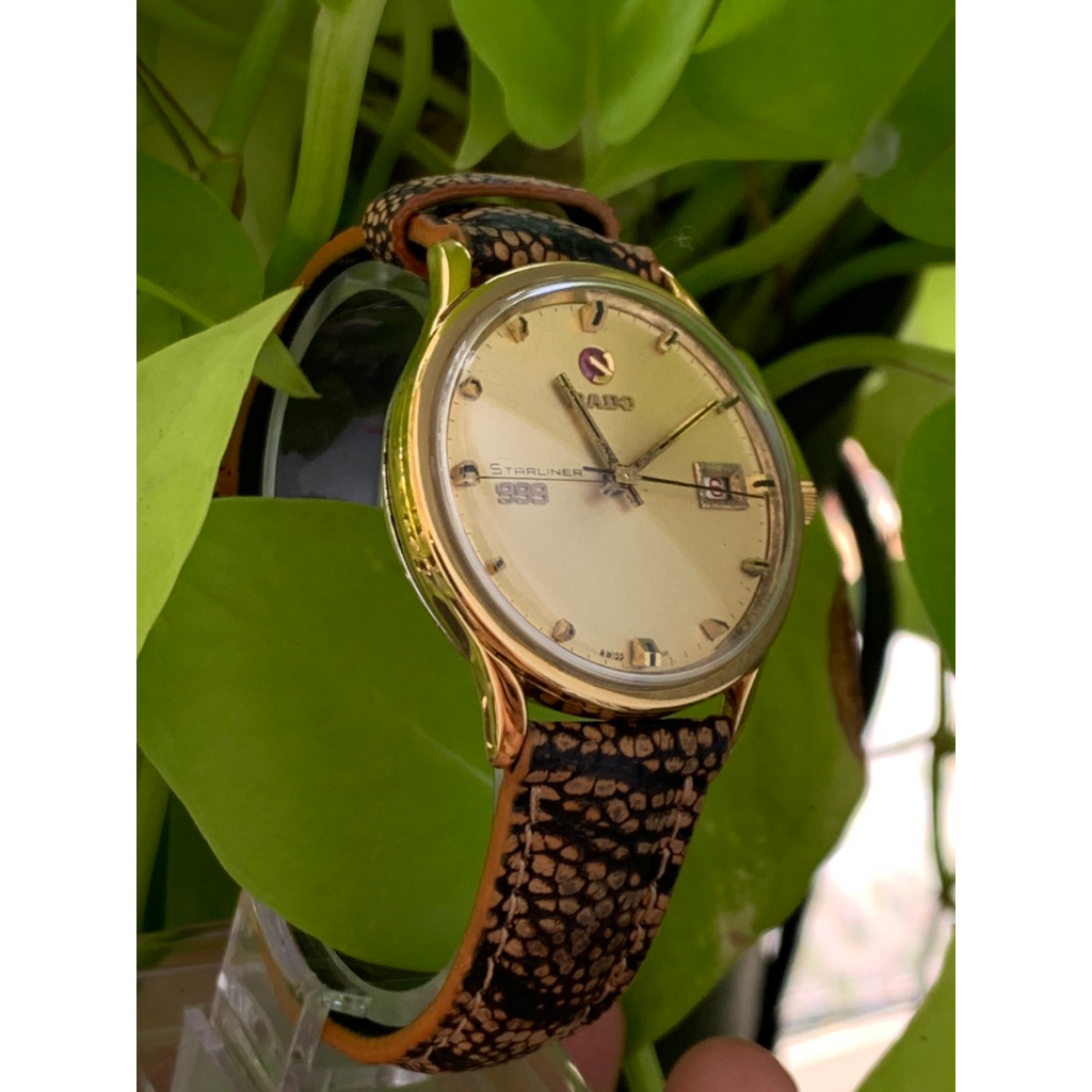 Đồng hồ nam Rado 999 automatic 25 jewles, máy búa vàng có lịch của Thụy