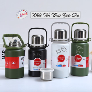 Bình giữ nhiệt khắc tên vacuum 1200ml/1500ml chất liệu inox giữ nhiệt đến 8h